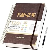 CAGIE Spiral Notebook Journal 8.5''x 11'', 320 Pages College Ruled Lined Notenook with 100GSM Pap...