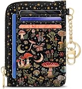 GIANCOMICS Slim Wallet Credit Card Holder Women, Mushroom Rfid Blocking Small Card Case, Keychain...