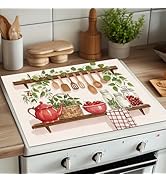 HOMETITUTE Stove Top Covers for Electric 28x20 Inches Kitchen Shelf Teapot Vegetables Design Heat...