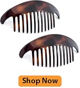 Camila Paris CP2430-2 French Hair Side Combs Tortoise Shell Interlocking Combs