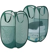 Collapsible Laundry Baskets, 2 Pack Mesh Pop Up Laundry Hamper with Handles, Portable Travel Laun...