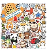 100 PCS Water Bottle Stickers for Kids, Cute Vinyl Aesthetic Waterproof Stickers for Laptop, Bump...
