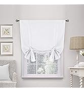 H.VERSAILTEX Pure White Curtain Thermal Insulated Tie Up Window Shade Light Blocking Curtains for...