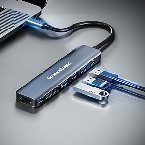 USB C Hub 3 port in one hub three 5gbps high speed transfer synchronize music, movies , large files