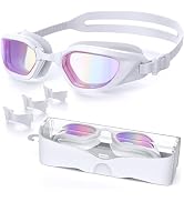 Vegemono Swim Goggles, Unisex Adult Swimming Goggles Anti Fog Anti UV No Leakage Wide View for Me...