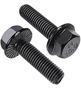 VGBUY M6-1.0 x 20mm Flanged Hex Head Bolts,External Flange Hex Drive Screws,Class 10.9 Black Zinc...