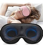 YFONG Weighted Sleep Mask, Women Men 3D Eye Mask Blocking Lights Sleeping Mask (4.2oz/120g), Pres...