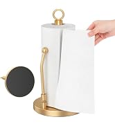 Paper Towel Holder Stainless Steel - One Hand Tear Paper Towel Dispenser Standing Weighted Base N...
