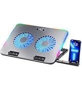 KYOLLY 2024 Upgarde Metal RGB Laptop Cooling Pad Gaming Laptop Cooler with 2 Large Fans, Adjustab...