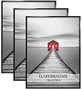ELSKER&HOME 18x24 Poster Frame 3 Pack, Black Picture Frame for Horizontal or Vertical Wall Mounti...