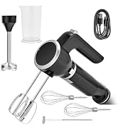 Pukomc Hand Blender, 5-in-1 Multifunctional Portable Rechargeable Hand Blender, 200W Power, Inclu...