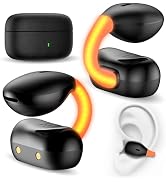 Open Ear Wireless Earbuds Secure Clip Sports Headset Orange Light Bone Conduction Running Headpho...
