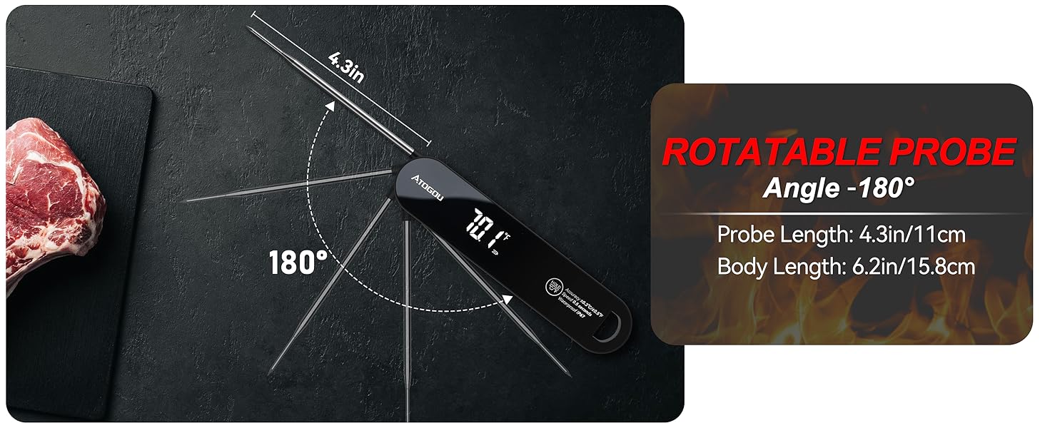 Atogou The Latest Food Thermometer. Faster: &lt;1 Second Response time. More Accurate: ± 0.3°C