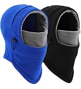 Balaclava Ski Mask 2 Pcs - Windproof Warmer Fleece Adjustable Winter Mask for Men Women