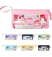 iSuperb Large Capacity Pencil Case Big Capacity Pen Case Simple Organizer Bag for Adults (PINK)