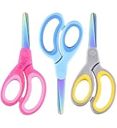 SCAIKTIG Kids Scissors, Safety Rounded edge Blunt-Tip, Titanium Blades, Comfort Grip for School C...