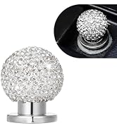Qurbuns Bling Car Push Start Button Cover, Crystal Round Ball Car Engine Start Button Sticker, Cu...