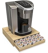 WELL WENG Bamboo Coffee Pod Drawer Organizer Compatible with K-Cups, Under Cabinet Coffee Station...