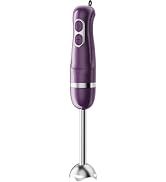 Turelar Immersion Blender Corded 400W, 2 Speed, Emulsifier, Blend, BPA-Free | Hand Blender Stick ...