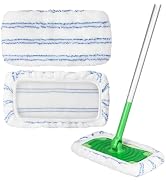 ZHAYAO 2 Pack Reusable Microfiber Mop Pads Compatible with Swiffer Sweeper Mop, Wet and Dry Flat ...