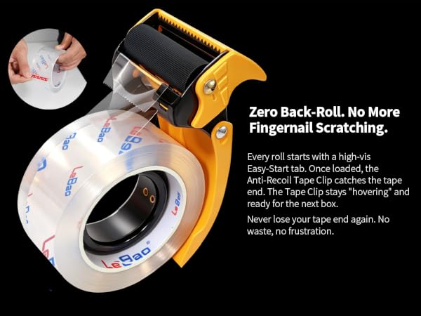 LeBao Tape Dispenser Easy Start Anti-Recoil System