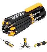 8 in 1 Screwdriver with Flashlight, Multi Functional 8 in 1 Screwdrivers Tool Set with Worklight ...