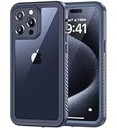 Lanhiem iPhone 15 Pro Case, IP68 Waterproof Dustproof Shockproof Case with Built-in Screen Protec...