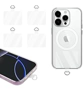 AULEEP 4pcs Phone Tether Tab for iPhone, Transparent Phone Lanyard Patch for All Cell Phone Case