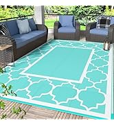 GENIMO 5 ' x 8 ' Outdoor Rug for Patio Clearance, Waterproof Indoor Outdoor Plastic Straw Rugs Ca...