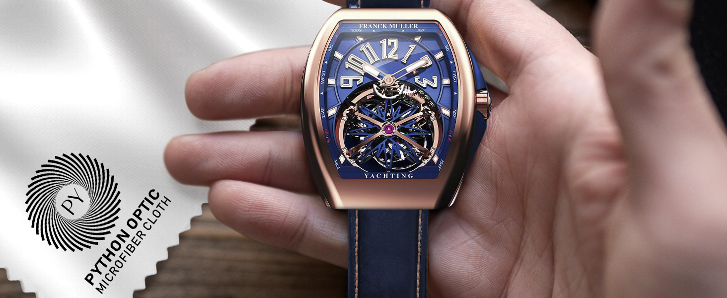 Luxury watch scratch free cleaning with the Python premium microfiber cleaning clth
