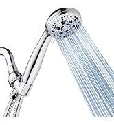 AquaDance High Pressure 6-Setting 3.5" Chrome Face Handheld Shower with Hose for the Ultimate Sho...