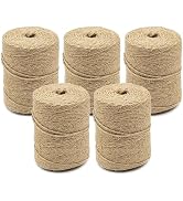 5 PCS Twine String Bulk 3000 Feet Long, 2mm Thin Jute Twine for Crafts, Hemp Rope Wrapping, Packi...