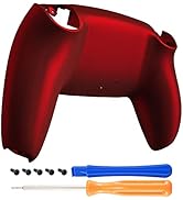 eXtremeRate Scarlet Red Soft Touch Grip Custom Back Housing Bottom Shell Compatible with ps5 Cont...