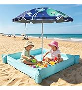 LOTTAFUN 5ft Kids Beach Umbrella for Sand and Water Table - Kids Durable Umbrellas UV 50+ Portabl...