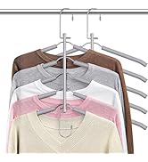 Clothes Hangers Space Saving Shirt Organizer, Non Slip Multi Shirt Hangers for Closet with Foam P...