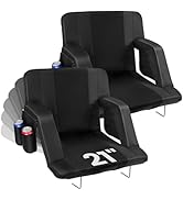 Stadium Seats with Back Support, 2 Pack 3D Mesh Stitching Bleacher Chairs with Back and Cushion, ...