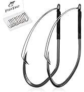 FishTrip Wacky Rig Hooks, 30Pcs Weedless Worm Hooks Professional V Texas Rig Bass Fishing Hooks f...