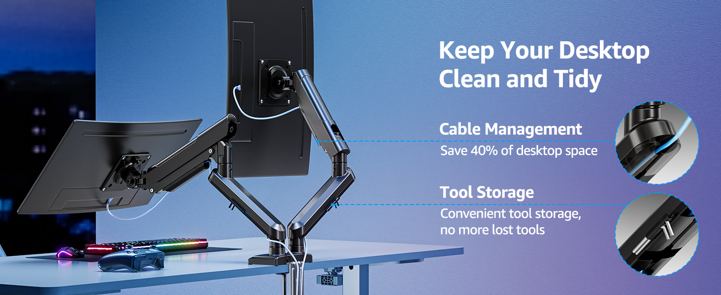 dual monitor arm