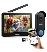 Tmezon Wireless Video Doorbell with Camera and Monitor WiFi Doorbell Intercom System, 1080P Camer...