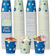 TV TOPVALUE 600 Pack 3 oz Disposable Paper Cups, Paper Bathroom Cups, Small Mouthwash Cups, Espre...