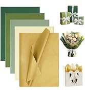 Bobobag 100 Sheets 20"X14" Sage Green Tissue Paper, Gold Tissue Paper for Gift Bags, 5 Colors for...