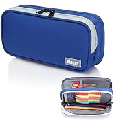 Pencil Case,Vaschy Large Capacity Pen Holder Pouch with Double Zippers Multi Compartments Easy Or...