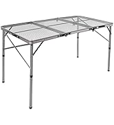 REDCAMP Folding Portable Grill Table for Outside, Lightweight Aluminum Metal Grill Stand Table fo...