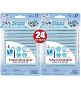 SANI 360° Sani Sticks Drain Cleaner and Deodorizer, Enzyme Pipe Cleaners, Eliminate Odors, Preven...