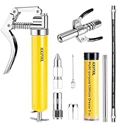 KOOPOOL Mini Grease Gun Kit, 4500 PSI Grease Gun with Upgraded Double-Handle 6-Jaw Lock and Seal ...