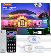 Lumary Permanent Outdoor Lights 2 with Remote, Slide-Base, 100ft with 60 RGBAICW LEDs for House D...