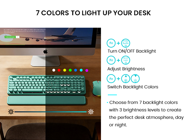 backlit keyboard and mouse
