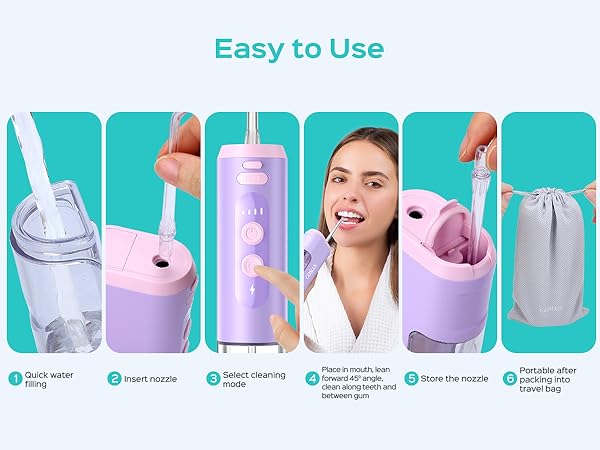 Water Flosser, Water Dental Flosser Pick for Teeth: COSLUS Mini Portable Travel Floss Picks