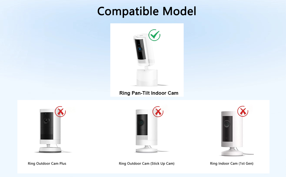 The security camera mount is only compatible with Ring Pan-Tilt Indoor Cam (2024 Release)