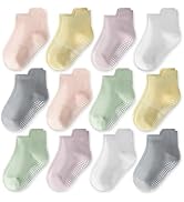 Bearbay Non-Slip Baby Toddler Ankle Socks Neutral Essentials for Boys Girls | Full-Sole Grips for...